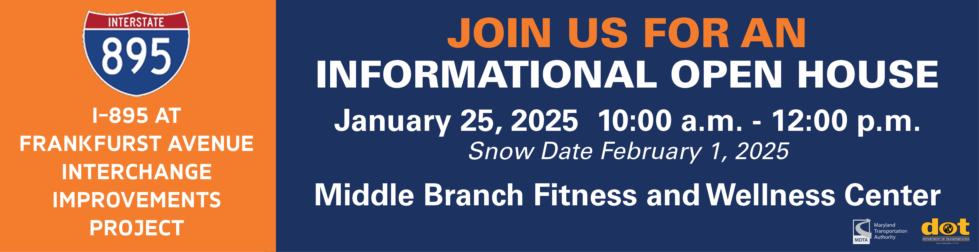 JOIN US FOR AN INFORMATIONAL OPEN HOUSE JAN. 25, 2025 - 10 AM TO 12 PM - MIDDLE BRANCH FITNESS AND WELLNESS CENTER