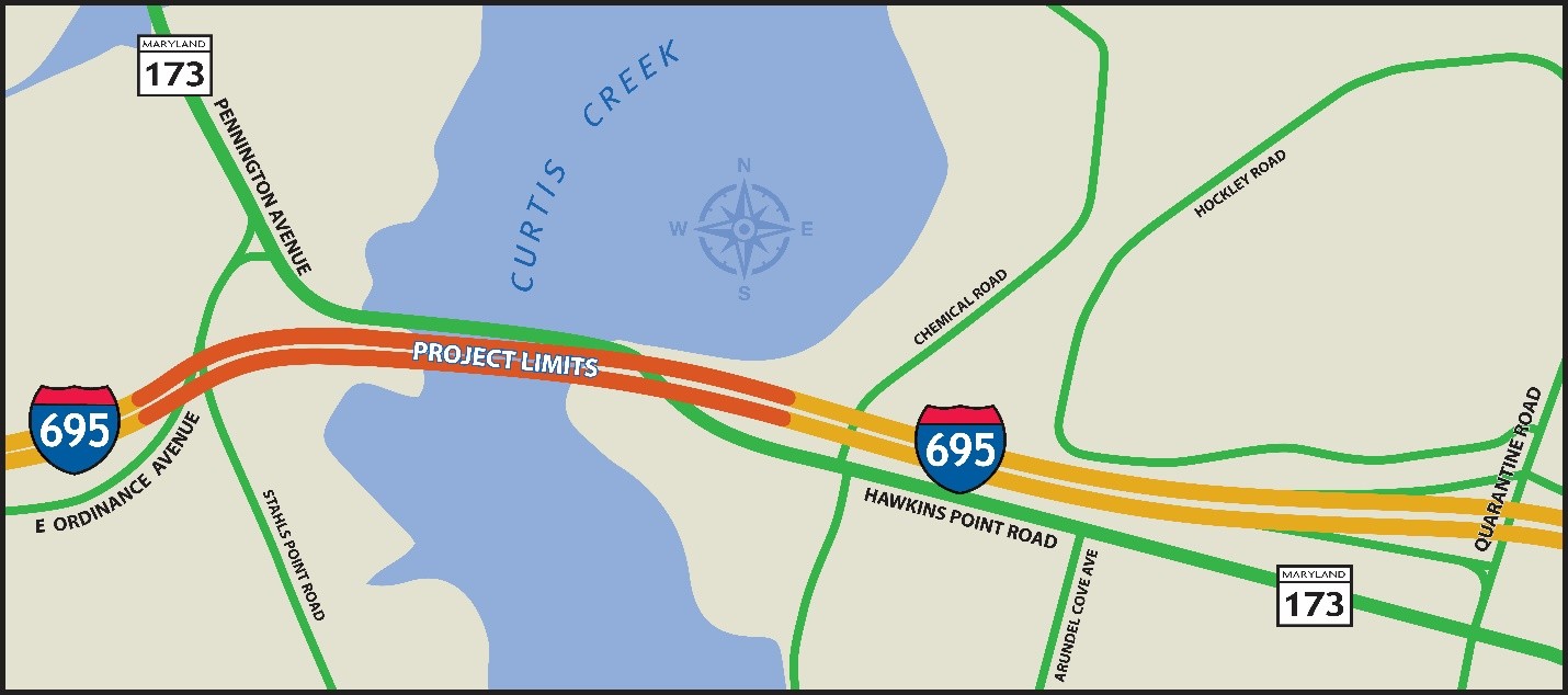 Curtis Creek Drawbridge Project Limits